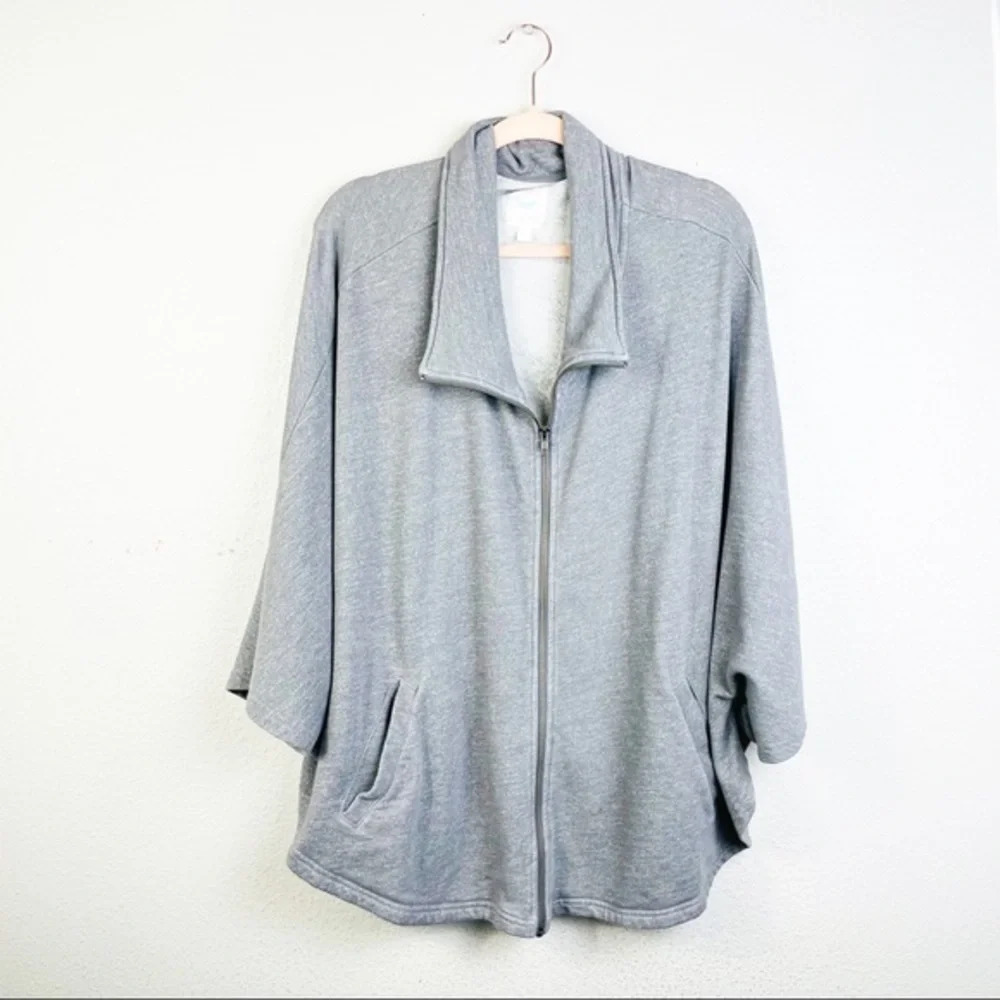 STEM Gray Full Zip Cardigan/Cape Sweater‎ Size M/L